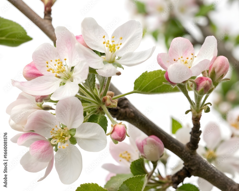 Obraz premium Delicate apple blossoms bloom in vibrant spring, promising nature's renewal and beauty