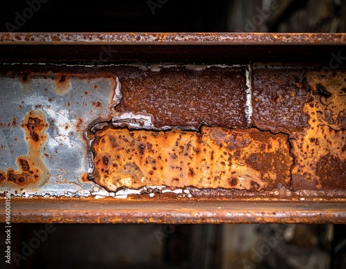 Wallpaper Mural Rusty Steel Beam with Welded Patch Spots
 Torontodigital.ca