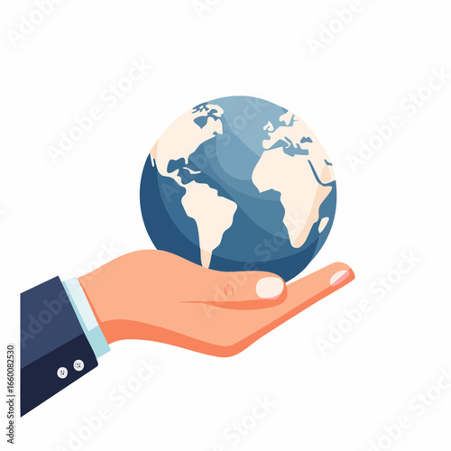 Hand Holding Earth Globe Illustration