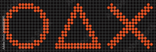 電光掲示板の丸・三角・バツ