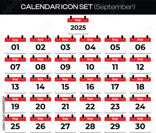 Sep 2025 Calendar Vector – Minimal Monthly Design