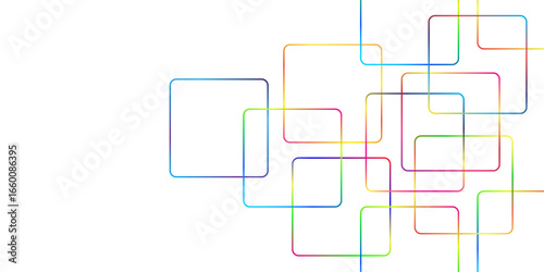 Abstract geometric pattern squares for banners, covers, brochures and simple backgrounds in a minimalist style. Transparent PNG available
Abstract colorful geometric pattern square and random lines.