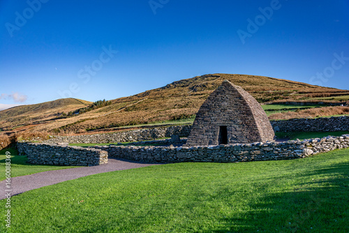 landscape in the countryside, gallarus oratory, dingle peninsula, county kerry