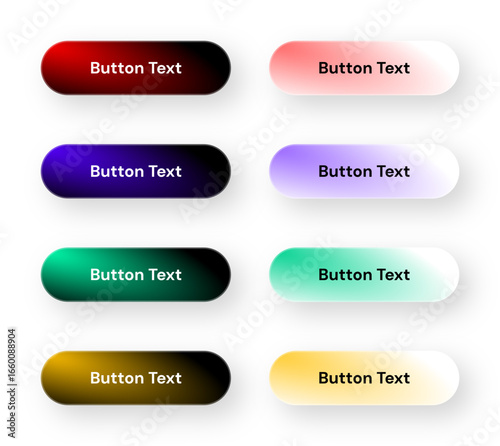 A set of button UI elements in different color styles