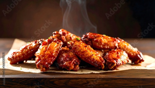 Delicious barbecue chicken wings recipe hot and spicy bbq wings food photography