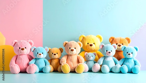 Cute colorful teddy bears plush toys for kids soft and cuddly adorable gifts