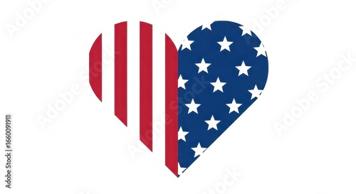 Patriotic Heart: American Flag Design