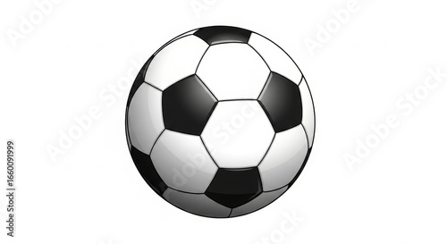 Soccer Ball Illustration: Classic Design on White