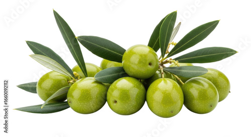 Wallpaper Mural Pile of Green Olives with Leaves, transparent background, cutout PNG Torontodigital.ca