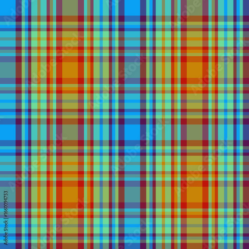 Blue and brown plaid fabric pattern