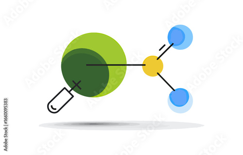 Abstract illustration of interconnected molecules