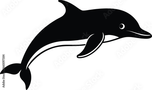 Dolphin silhouette vector animal illustration