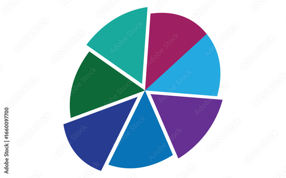 Fototapeta premium Colorful Abstract Pie Chart Infographic Design. 