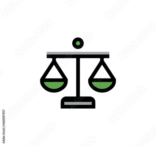 Balance scale illustration justice symbol flat design