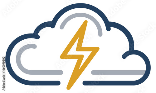 Cloud lightning icon graphic design