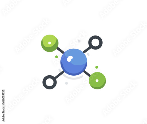 Colorful molecule illustration for education