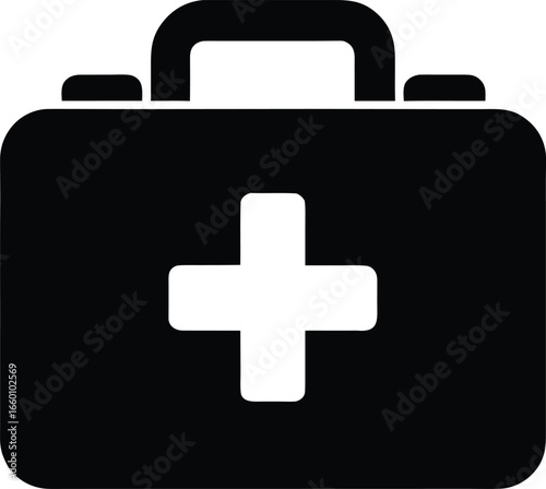 First aid box silhouette vector