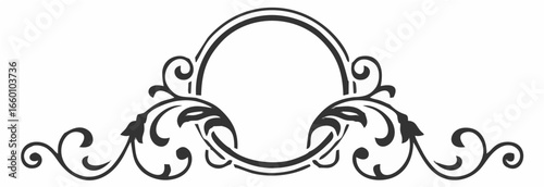 Round monogram frame. Vintage...