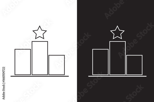 Leaderboard icon black silhouette for web, and mobile app