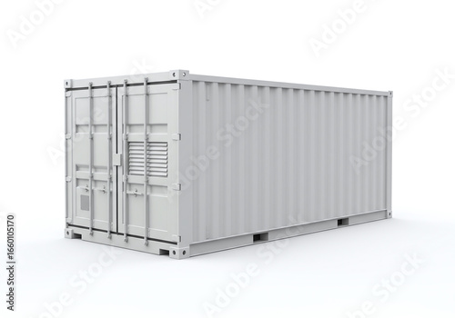 White Shipping Container Mockup for Logistics and Transport