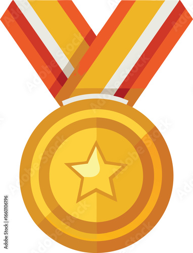 Illustration vector graphic cartoon of a medal award icon symbolizing achievement recognition