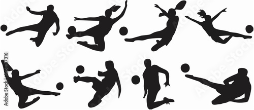 Soccer players kicking the ba...