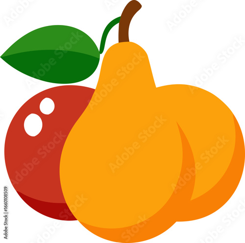 Pear and Pomegranate Illustration
