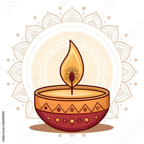 burning candle on a white background