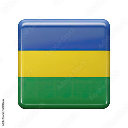 Glossy gabon flag emblem with rounded corners isolated on transparent background Free Download Glossy gabon flag emblem with rounded corners isolated on transparent background - GFXLoad
