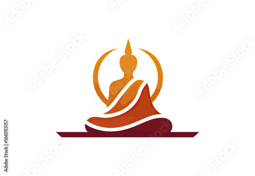 Seated buddha silhouette design