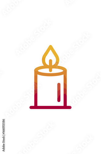 Simple lit candle illustration