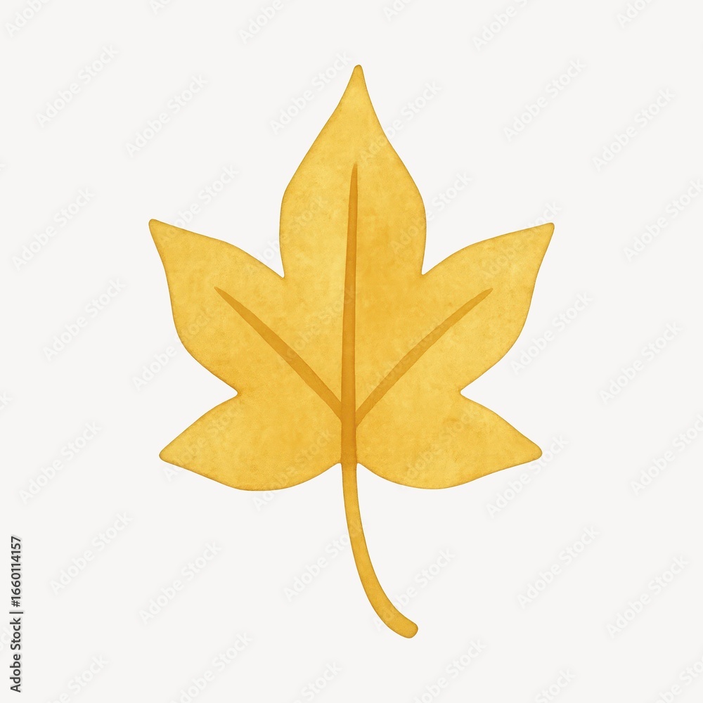 Fototapeta premium Yellow maple leaf illustration.
