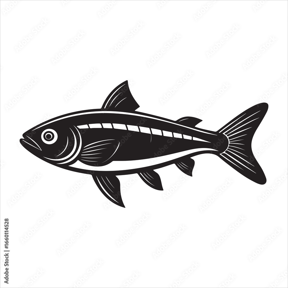 Fototapeta premium A Close-up Portrait of a Fresh Anchovy, a Small and Nutritious Oily Fish, a Flavorful and Sustainable Ingredient Rich in Omega-3 Fatty Acids