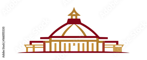 Stylized illustration of a building facade