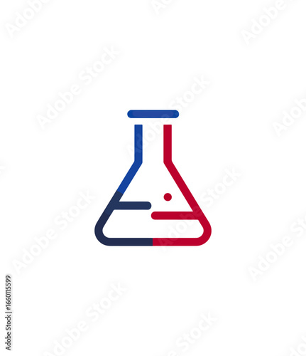 Stylized two tone laboratory flask icon