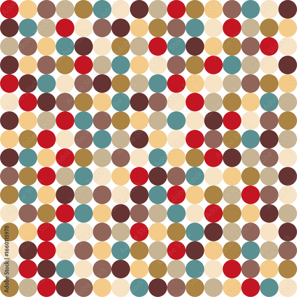 Seamless pattern with polka dot circles vector artistic print for textile paper decor wallpaper background endless creative art