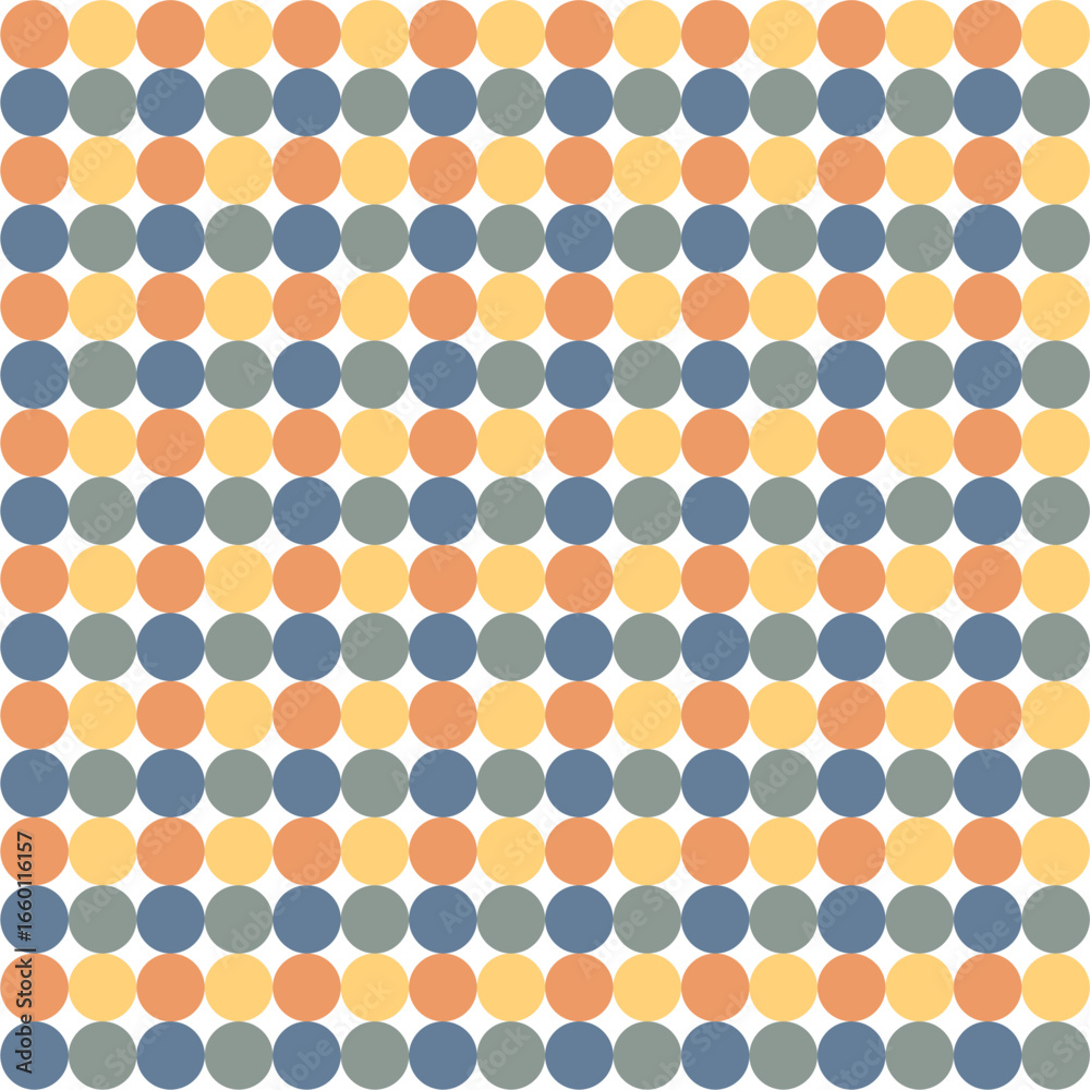 Seamless pattern with polka dot circles vector artistic print for textile paper decor wallpaper background endless creative art