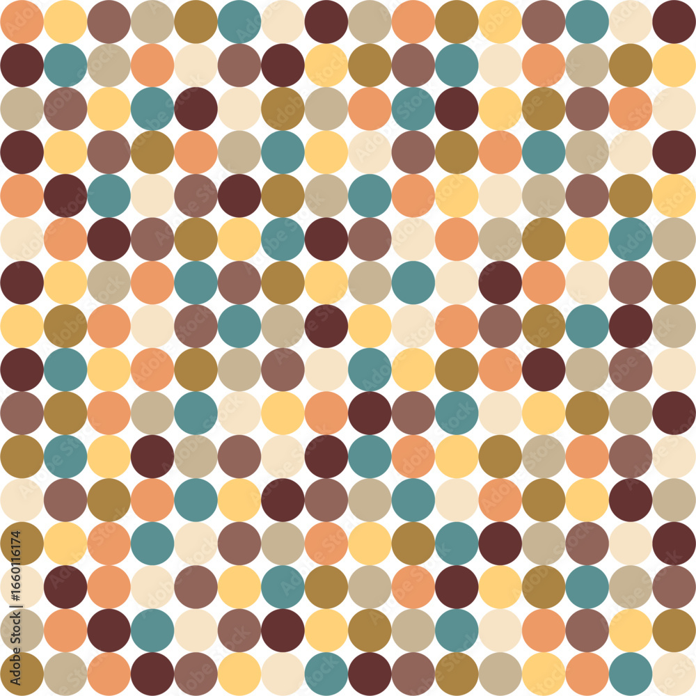 Seamless pattern with polka dot circles vector artistic print for textile paper decor wallpaper background endless creative art