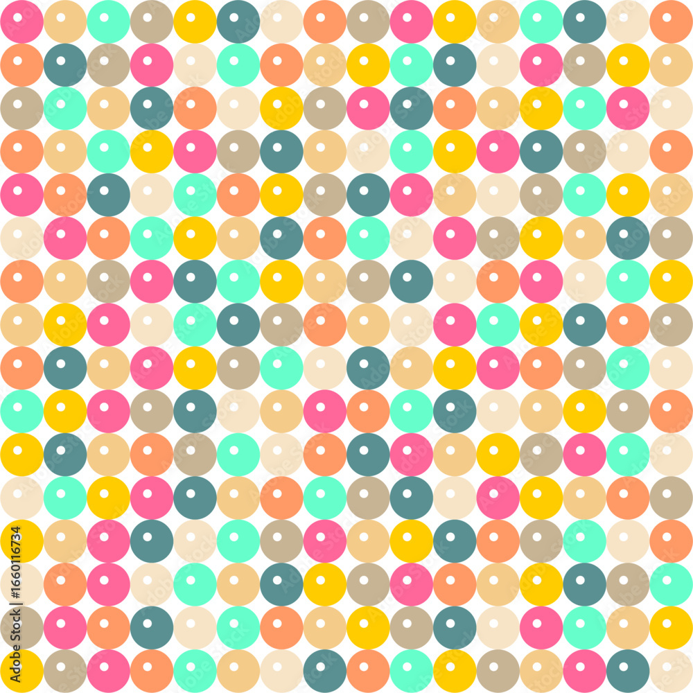 Seamless pattern with polka dot circles vector artistic print for textile paper decor wallpaper background endless creative art