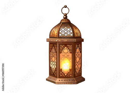 Antique lantern isolated  on white background