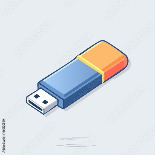 Isometric Usb Flash Drive Illustration