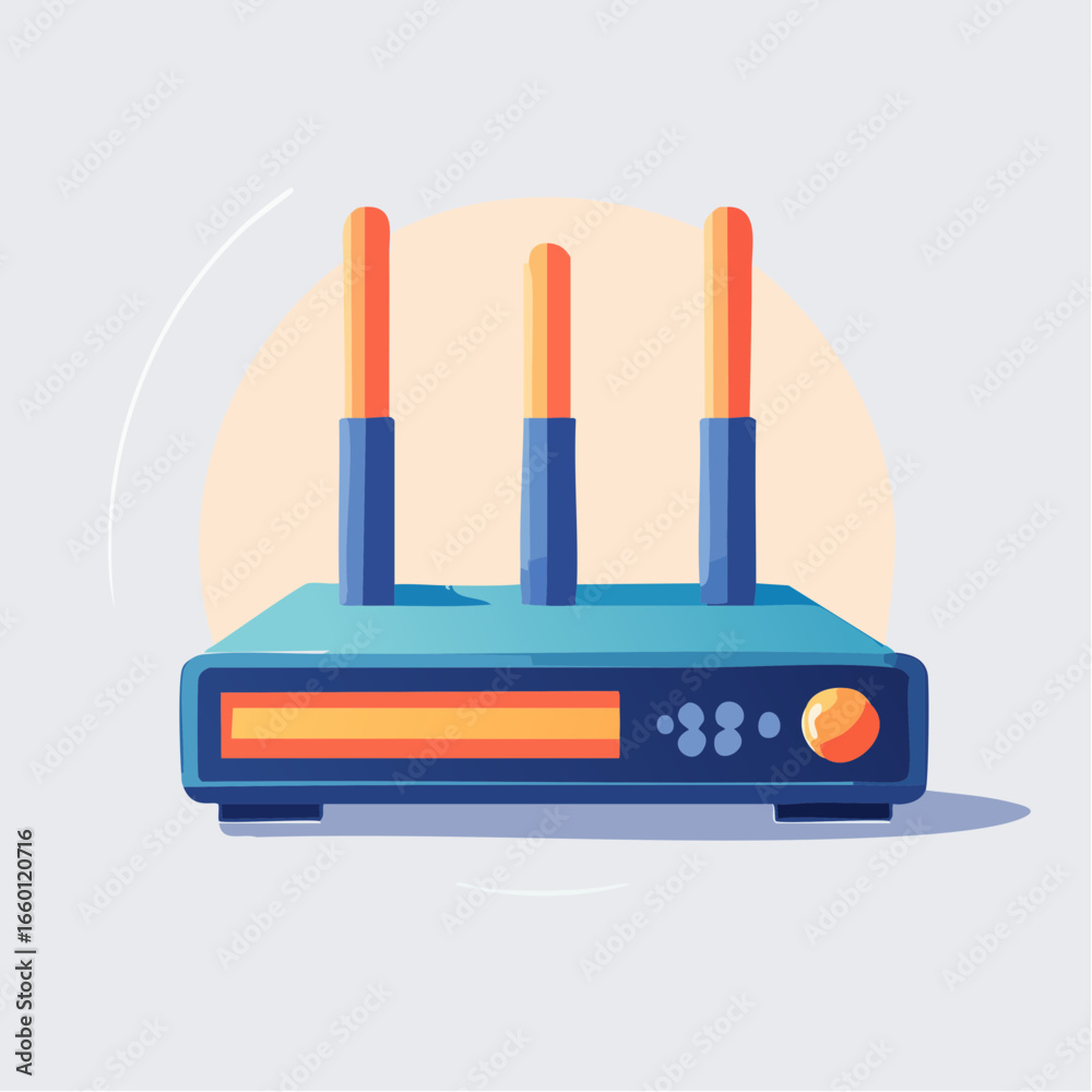 Fototapeta premium Colorful Wireless Router Illustration