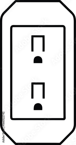 Double type b power socket icon simple illustration of double type b power socket