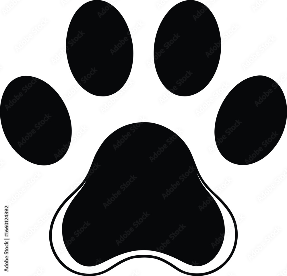 Dog paw minimalist and flat logo vector illustration Dog paw minimalist and flat logo vector illustration