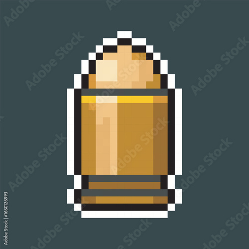 single bullet ammo in pixel art style