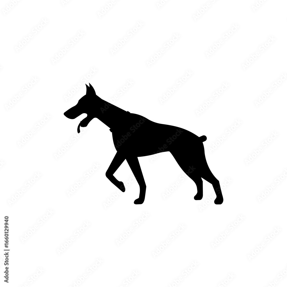 Fototapeta premium vector isolated black silhouette of a dog
