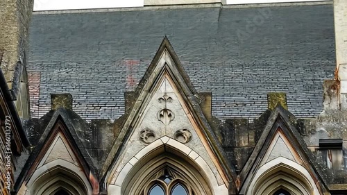 Aged stone gothic architecture building detail