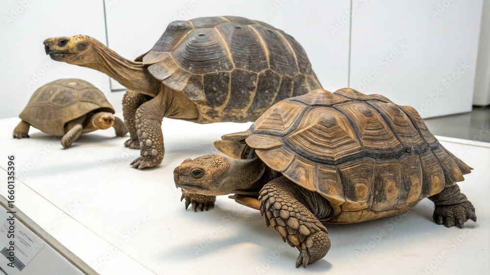 Obraz premium Extinct animal turtles isolated on white background