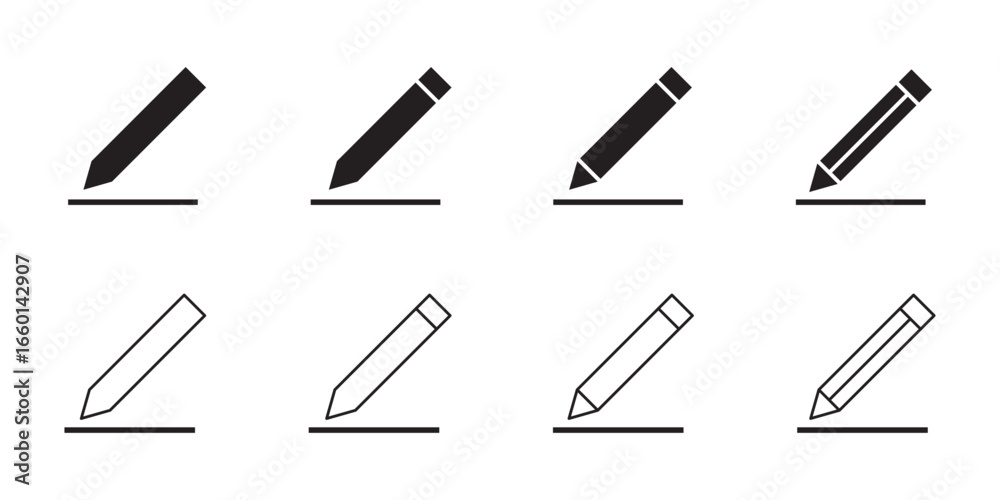 Naklejka premium Pencil icon vector. pen sign and symbol. edit icon vector, Edit icon set. edit document icon. edit text icon. pencil. sign up eps 10