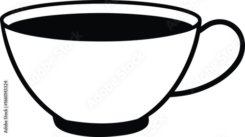 Black and white coffee illustration